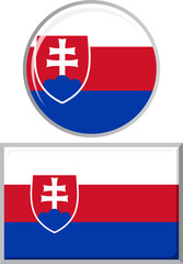 Fototapeta premium Slovakia round and square icon flag. Vector illustration.