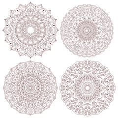 Mandala set. Vintage decorative elements. Hand drawn background. Indian, Turkish, Asian motifs.