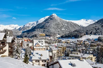 Foto op Canvas Panorama hiking pass above Davos, Switzerland. © borisbelenky