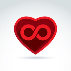 Forever love concept with heart and infinity symbol, vector crea
