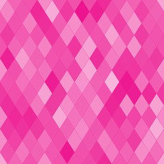 Vector seamless pattern with rhombs. Abstract bright pink texture. Geometrical background. Monochrome backdrop.