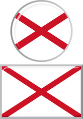 Obraz premium Northern Ireland round and square icon flag. Vector illustration