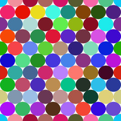 Bright colorful vector seamless pattern with circles.  Abstract geometrical background. 