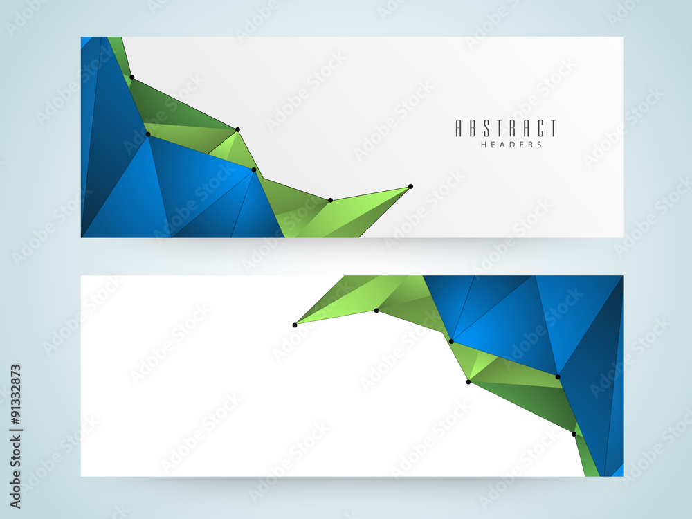 Poster abstract website header or banner set.
