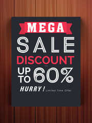 Mega Sale flyer or template with discount offer.