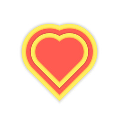 luminous red and yellow heart icon
