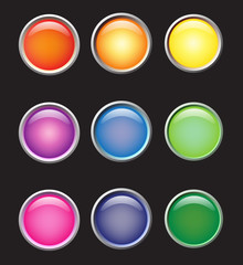 Set of isolated glossy vector web buttons. Beautiful internet buttons.
