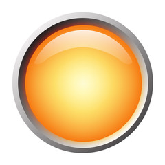 Orange isolated vector, glossy web button. Beautiful internet button.Empty on white background.