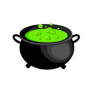 Witches cauldron with potion