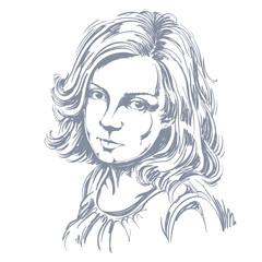 Graphic vector hand-drawn illustration of white skin attractive