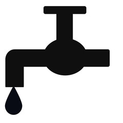 水道の蛇口　左向き　黒