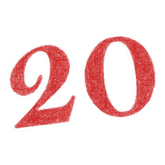 20 years anniversary - twenty number font design