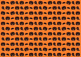 ハロウィン模様の背景イラスト