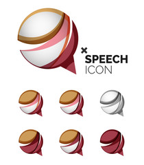 Fototapeta premium Set of abstract speech bubble and cloud icons, business logotype