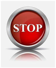 red stop  glossy web button, beautiful Internet button