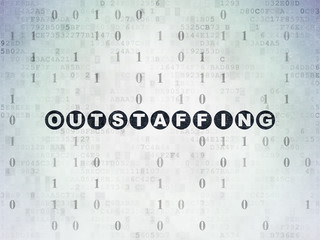 Business concept: Outstaffing on Digital Paper background