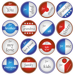 blue and red gift round tags for gifts eps10