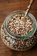 Red, white and black quinoa