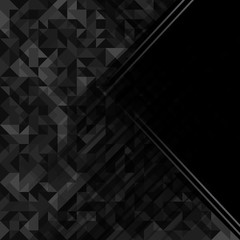 Abstract geometric polygonal background. Black futuristic vector background with copy space.