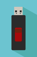 Vector flat design of usb flash drive