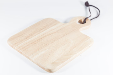 Wooden plate isolated on white background
