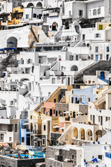 Fototapeta premium Santorini Fira steep perspective