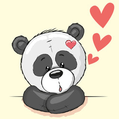 Panda and hearts
