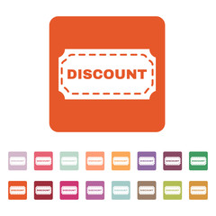 The discount icon. Coupon and gift, offer symbol. Flat