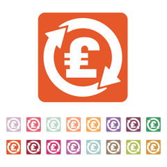 The currency exchange pound sterling icon. Cash and money, wealth, payment symbol. Flat
