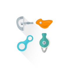 color alpinism equipment bolt hanger hold belay descender pulley