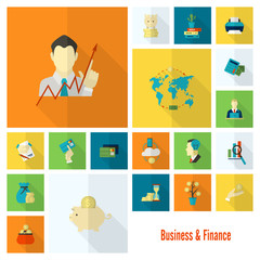 Fototapeta premium Business and Finance Icon Set