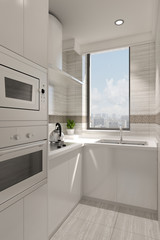 Kleine Küche mit Fenster