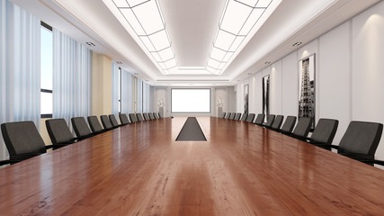 Konferenzraum mit Tisch aus Holz