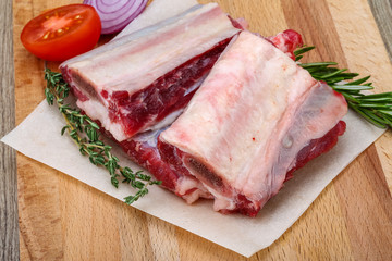 Raw beef ribs
