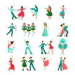Fototapeta na wymiar Various style dancing man icons