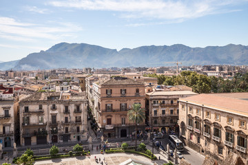 Obraz premium Palermo City in Sicily, Italy. Cathedral on a hot september day. Sacral Medieval Architecture