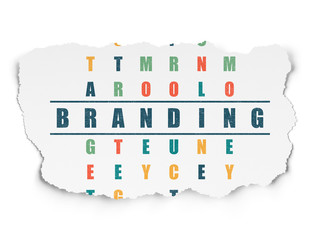 Marketing concept: word Branding in solving Crossword Puzzle