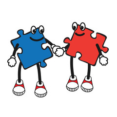 Cartoon character of puzzle