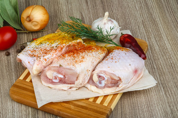 Raw chicken thighs