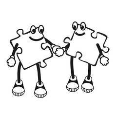 Cartoon character of puzzle