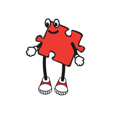 Cartoon character of puzzle