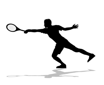 silhouette di tennista