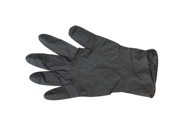 Black Surgical Latex Glove. Stock Image macro.