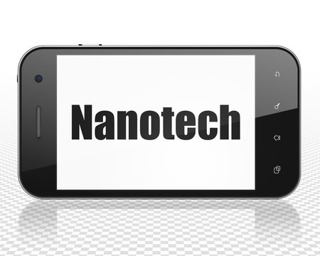 Science concept: Smartphone with Nanotech on display