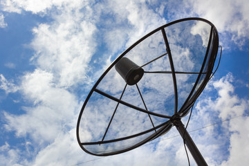 satellite dish receiver send information
