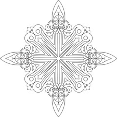 Abstract vector black square lace design in mono line style - ma