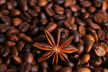 coffee with star anise closeup