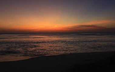 Beautiful sunset on the Indian Ocean island of Bali
