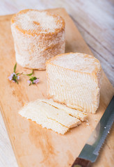 Charolais chevre french goat cheese. studio shot