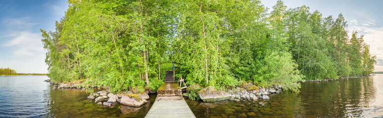 Naklejka premium Summer Landscape Shot from Platform